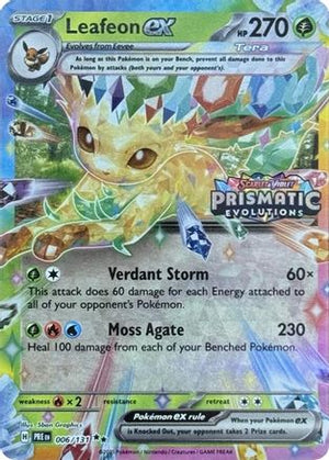 Leafeon ex - 006/131 (Prismatic Evolutions Stamp) 6 - Miscellaneous Cards & Products Holofoil - Poke-Collect