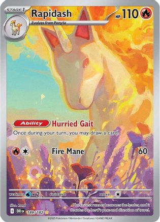 Rapidash - 189/182 189 - SV10 Destined Rivals Holofoil