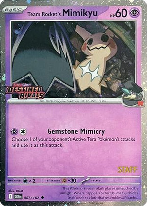 Team Rocket's Mimikyu (Prerelease) [Staff] 87 - Miscellaneous Cards & Products Holofoil