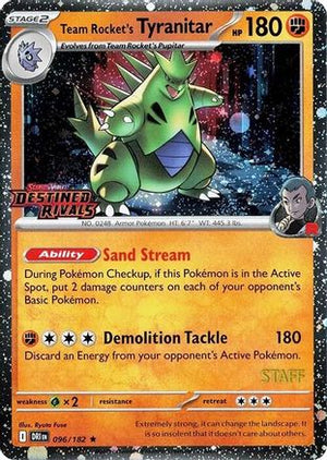 Team Rocket's Tyranitar (Prerelease) [Staff] 96 - Miscellaneous Cards & Products Holofoil