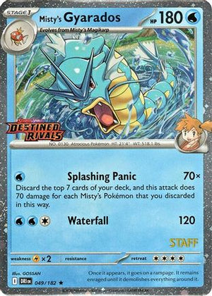 Misty's Gyarados (Prerelease) [Staff] 49 - Miscellaneous Cards & Products Holofoil