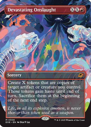Devastating Onslaught (Borderless) (EOE-308) - Edge of Eternities Foil - Poke-Collect