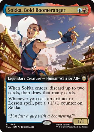 Sokka, Bold Boomeranger (Extended Art) (TLA-383) - Avatar: The Last Airbender Foil - Poke-Collect