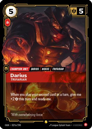 Darius - Trifarian (Alternate Art) (027a/298) - Origins Foil - Poke-Collect