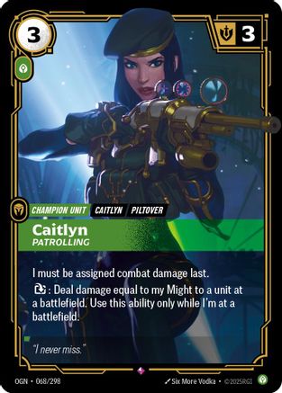 Caitlyn - Patrolling (068/298) - Origins Foil - Poke-Collect