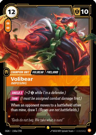 Volibear - Imposing (Alternate Art) (158a/298) - Origins Foil - Poke-Collect