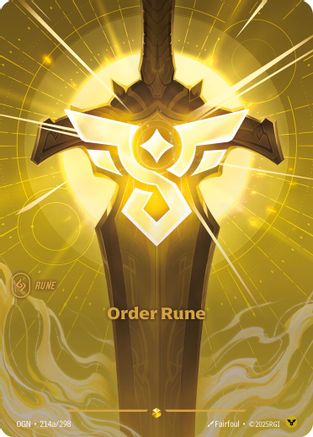 Order Rune (Alternate Art) (214a/298) - Origins Foil - Poke-Collect