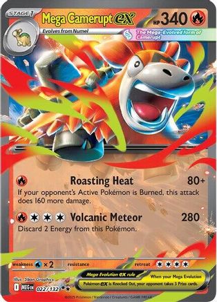 Mega Camerupt ex - 022/132 22 - ME01 Mega Evolution Holofoil - Poke-Collect