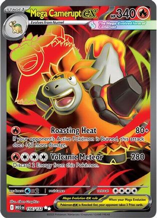 Mega Camerupt ex - 156/132 156 - ME01 Mega Evolution Holofoil - Poke-Collect