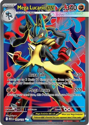 Mega Lucario ex - 160/132 160 - ME01 Mega Evolution Holofoil - Poke-Collect