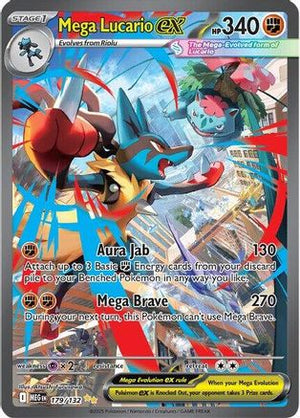 Mega Lucario ex - 179/132 179 - ME01 Mega Evolution Holofoil