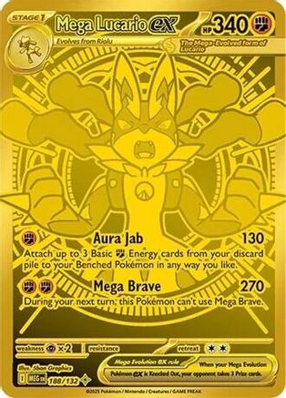 Mega Lucario ex - 188/132 188 - ME01 Mega Evolution Holofoil - Poke-Collect