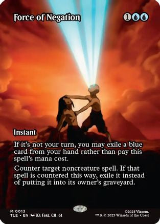 Force of Negation (Borderless) (TLE-013) - Avatar: The Last Airbender: Eternal-Legal Foil - Poke-Collect