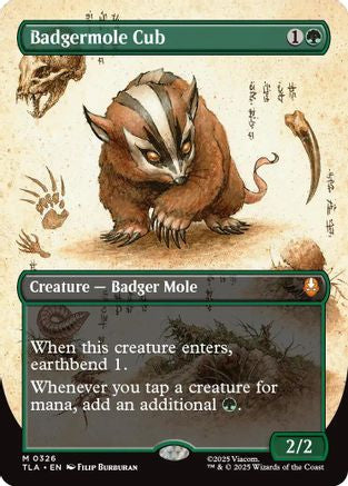 Badgermole Cub (Borderless) (TLA-326) - Avatar: The Last Airbender Foil - Poke-Collect