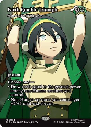 Earth Rumble Triumph - Return of the Wildspeaker (Borderless) (TLE-044) - Avatar: The Last Airbender: Eternal-Legal Foil - Poke-Collect