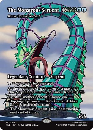 The Monstrous Serpent - Koma, Cosmos Serpent (Borderless) (TLE-051) - Avatar: The Last Airbender: Eternal-Legal - Poke-Collect