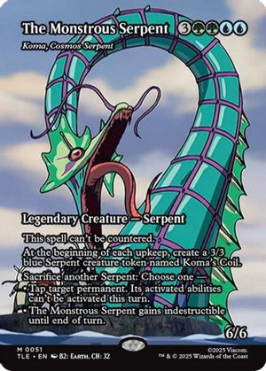 The Monstrous Serpent - Koma, Cosmos Serpent (Borderless) (TLE-051) - Avatar: The Last Airbender: Eternal-Legal - Poke-Collect
