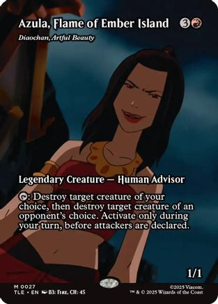 Azula, Flame of Ember Island - Diaochan, Artful Beauty (Borderless) (TLE-027) - Avatar: The Last Airbender: Eternal-Legal Foil - Poke-Collect