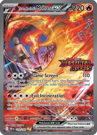 Team Rocket's Moltres ex - 229/182 (Destined Rivals Stamp) 229 - Miscellaneous Cards & Products Holofoil - Poke-Collect