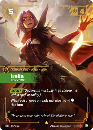 Irelia - Fervent (Alternate Art) (057a/221) - Spiritforged Foil - Poke-Collect