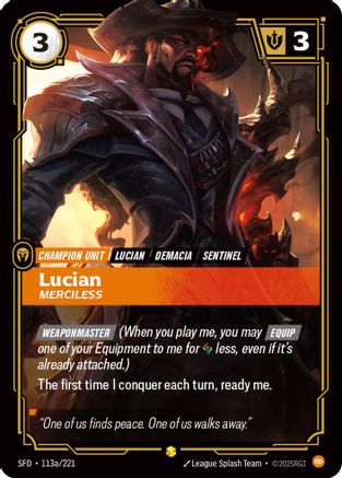 Lucian - Merciless (Alternate Art) (113a/221) - Spiritforged Foil - Poke-Collect