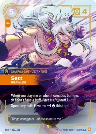 Sett - Brawler (Overnumbered) (232/221) - Spiritforged Foil - Poke-Collect