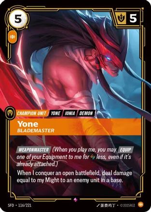 Yone - Blademaster (116/221) - Spiritforged Foil - Poke-Collect