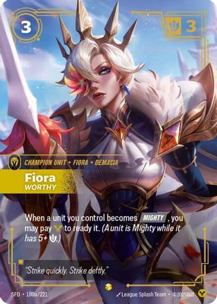 Fiora - Worthy (Alternate Art) (180a/221) - Spiritforged Foil - Poke-Collect