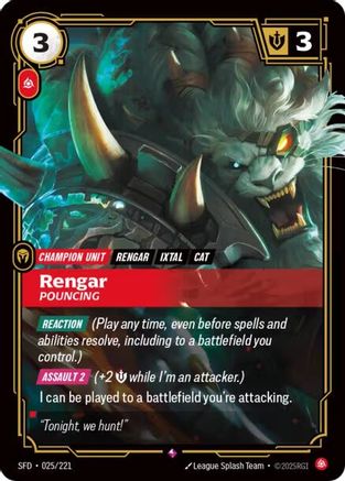Rengar - Pouncing (025/221) - Spiritforged Foil - Poke-Collect