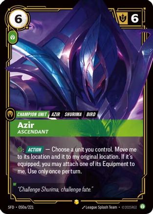 Azir - Ascendant (Alternate Art) (050a/221) - Spiritforged Foil - Poke-Collect