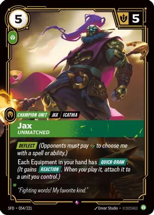 Jax - Unmatched (054/221) - Spiritforged Foil - Poke-Collect