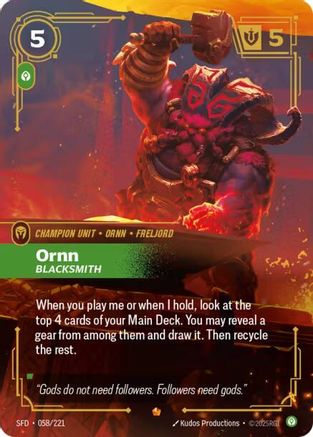 Ornn - Blacksmith (058/221) - Spiritforged Foil - Poke-Collect