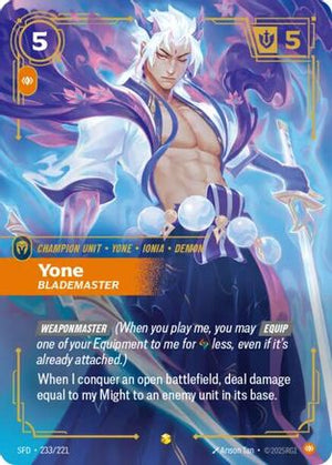Yone - Blademaster (Overnumbered) (233/221) - Spiritforged Foil - Poke-Collect