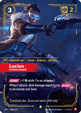 Lucian - Gunslinger (Alternate Art) (028a/221) - Spiritforged Foil - Poke-Collect