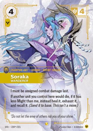 Soraka - Wanderer (Signature) (239*/221) - Spiritforged Foil - Poke-Collect