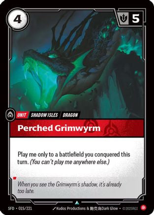 Perched Grimwyrm (015/221) - Spiritforged Foil - Poke-Collect