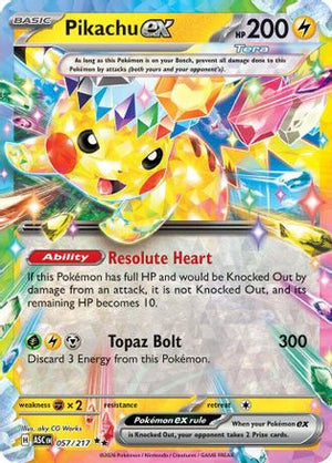 Pikachu ex - 057/217 57 - ME Ascended Heroes Holofoil - Poke-Collect