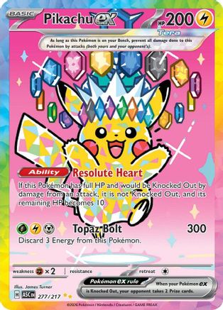 Pikachu ex - 277/217 277 - ME Ascended Heroes Holofoil - Poke-Collect