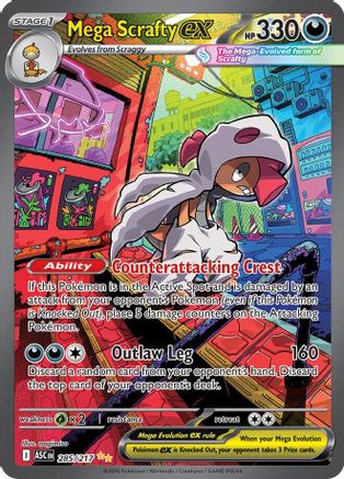 Mega Scrafty ex - 285/217 285 - ME Ascended Heroes Holofoil - Poke-Collect