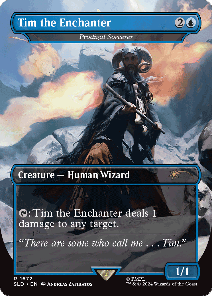 Tim the Enchanter - Prodigal Sorcerer (SLD-1672) - Secret Lair Drop / Tim the Enchanter (Borderless)