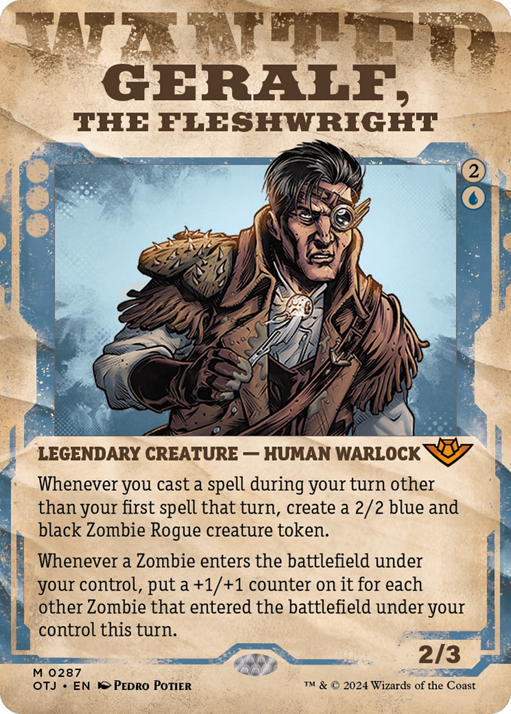 Geralf, the Fleshwright (OTJ-287) - Outlaws of Thunder Junction: (Showcase) (Borderless) Foil - Poke-Collect