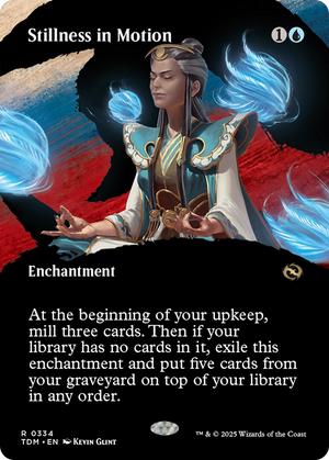 Stillness in Motion (TDM-334) - Tarkir: Dragonstorm: (Showcase, enchantment) (Borderless) Foil