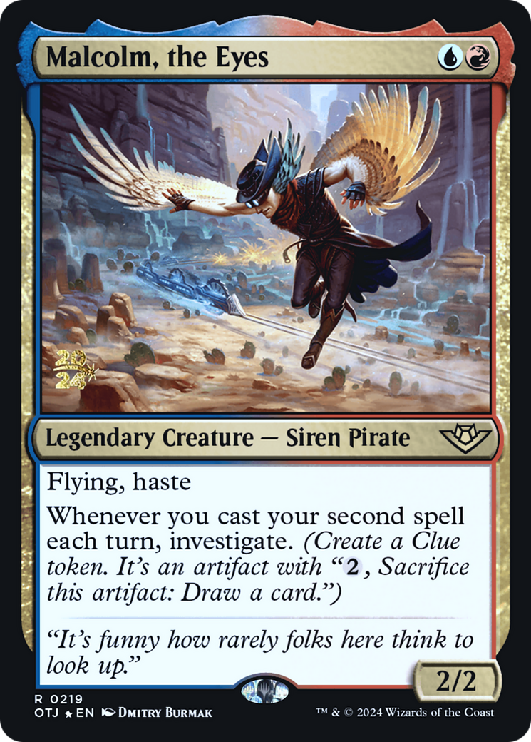 Malcolm, the Eyes (PRE-219) - Outlaws of Thunder Junction Promos Foil