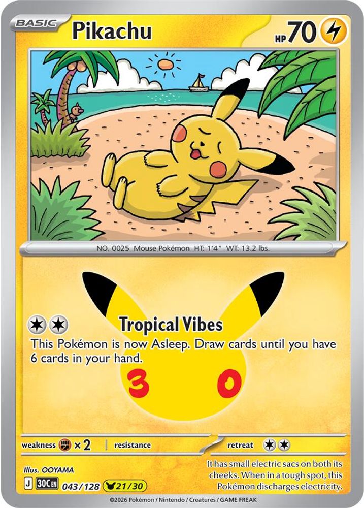 Pikachu 043/128 - ME 30th Celebration Foil