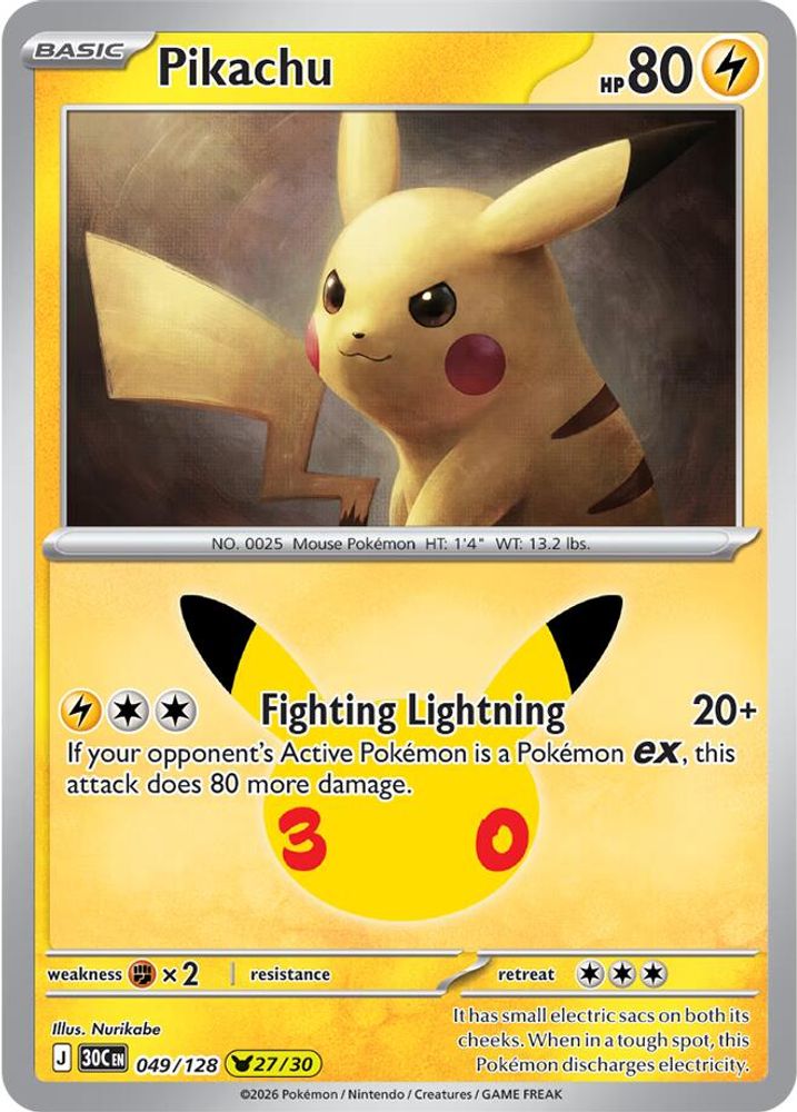 Pikachu 049/128 - ME 30th Celebration Foil