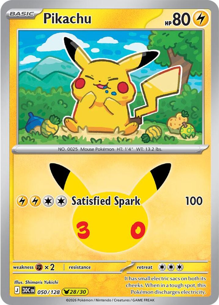 Pikachu 050/128 - ME 30th Celebration Foil