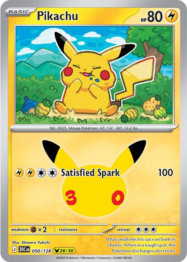 Pikachu 050/128 - ME 30th Celebration Foil
