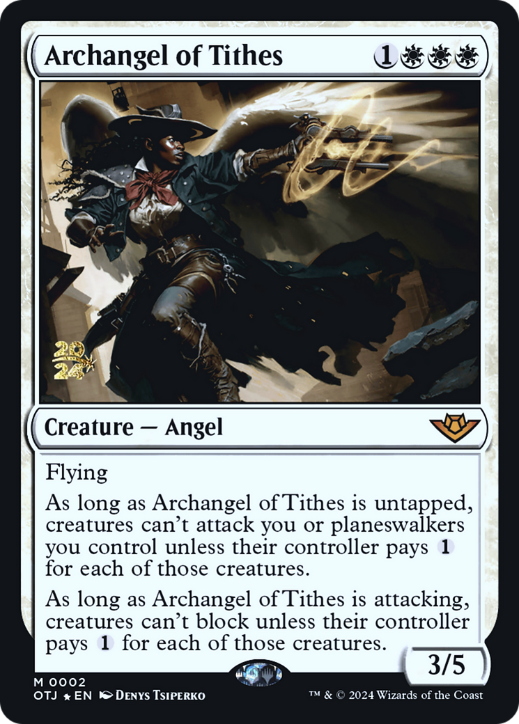 Archangel of Tithes (PRE-002) - Outlaws of Thunder Junction Promos Foil - Poke-Collect