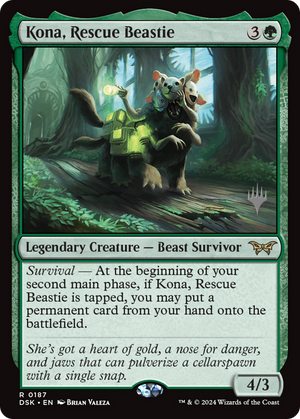 Kona, Rescue Beastie (PPDSK-187) - Duskmourn: House of Horror Promos Foil - Poke-Collect