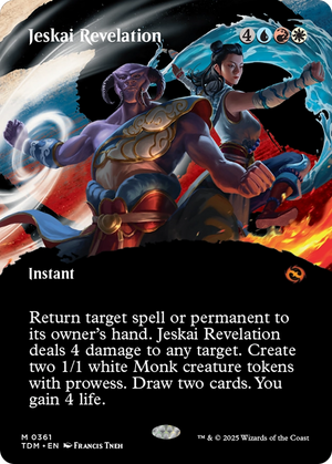 Jeskai Revelation (TDM-361) - Tarkir: Dragonstorm: (Showcase) (Borderless) Foil